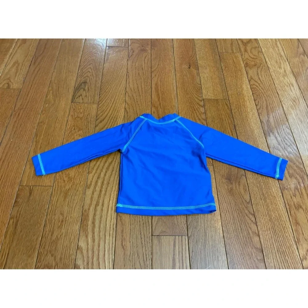Little Me Boys Blue Shark Sea You Later Long Sleeve Rash Guard Swim Shirt 18M